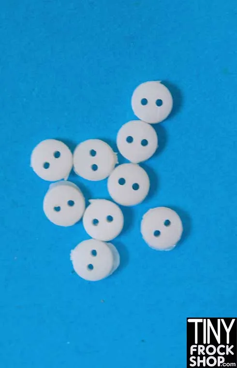 4mm - 12" Fashion Doll Super Tiny Mini Round 2 Hole Buttons Pack of 6