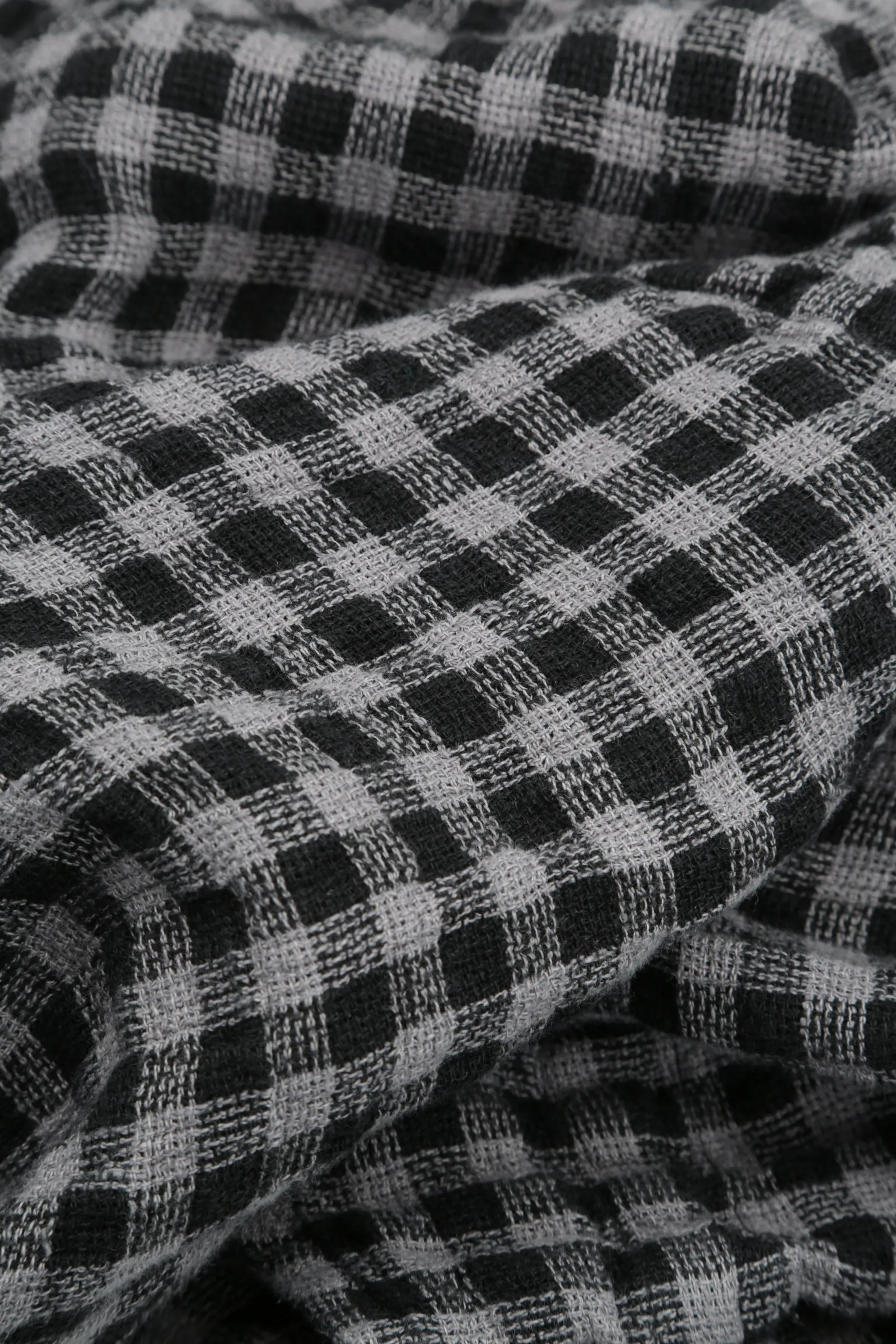Back Pockets Grey Check Linen Trousers