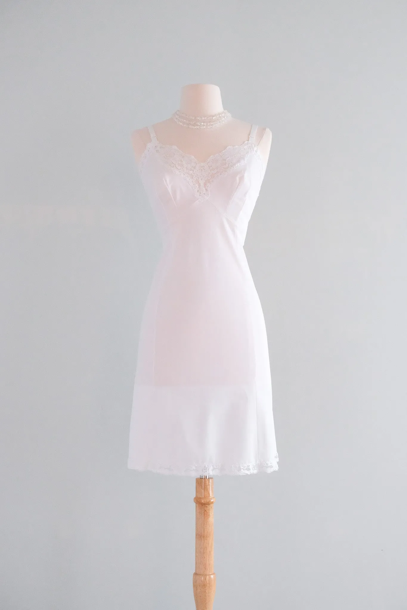 Darling 1950's White Lace Vintage Slip Dress / Sz M