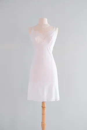 Darling 1950's White Lace Vintage Slip Dress / Sz M