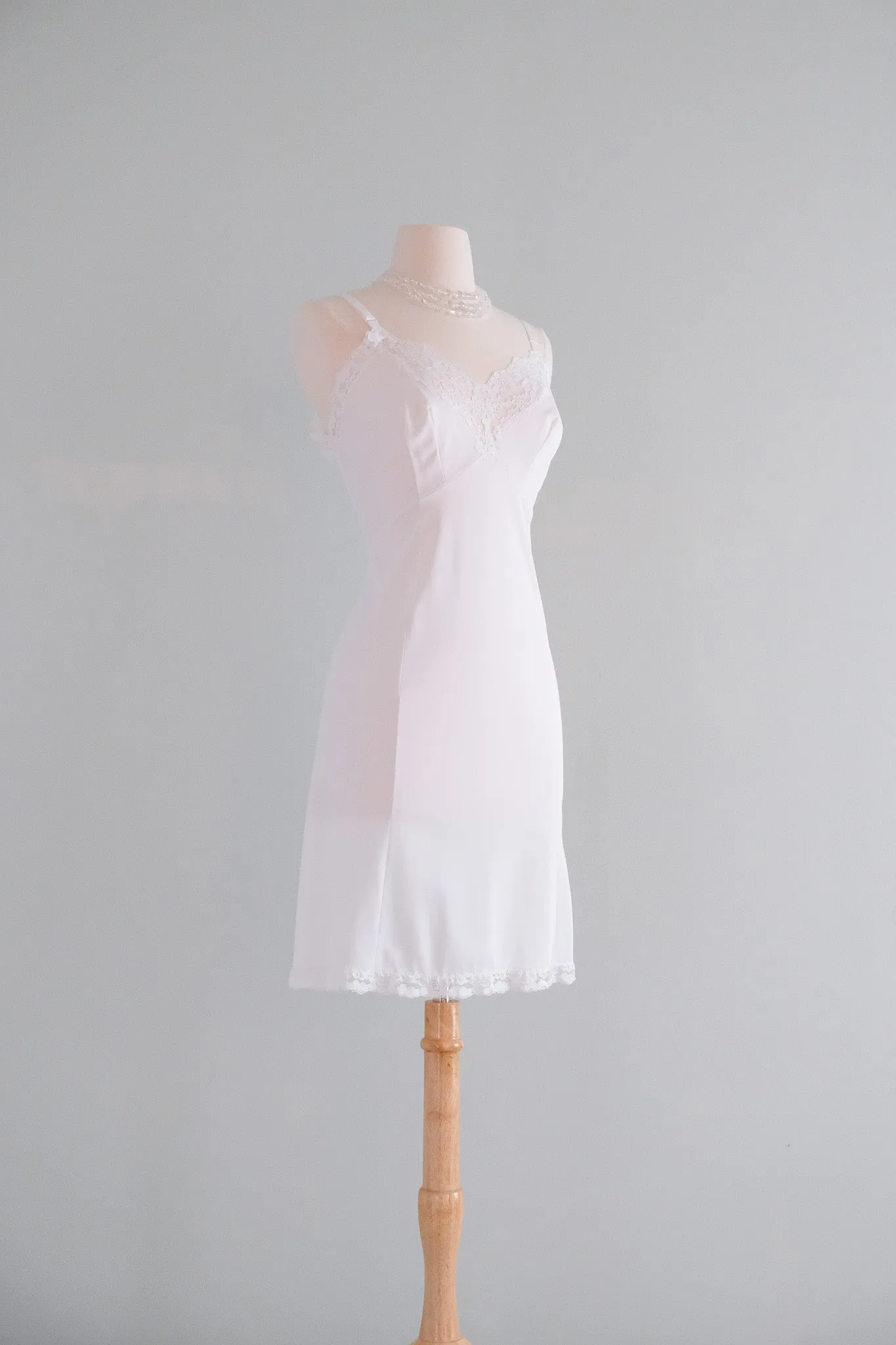 Darling 1950's White Lace Vintage Slip Dress / Sz M