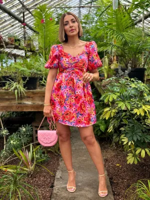 Hannah Elastic Waist Mini Dress (Daisy Days) by Buddy Love
