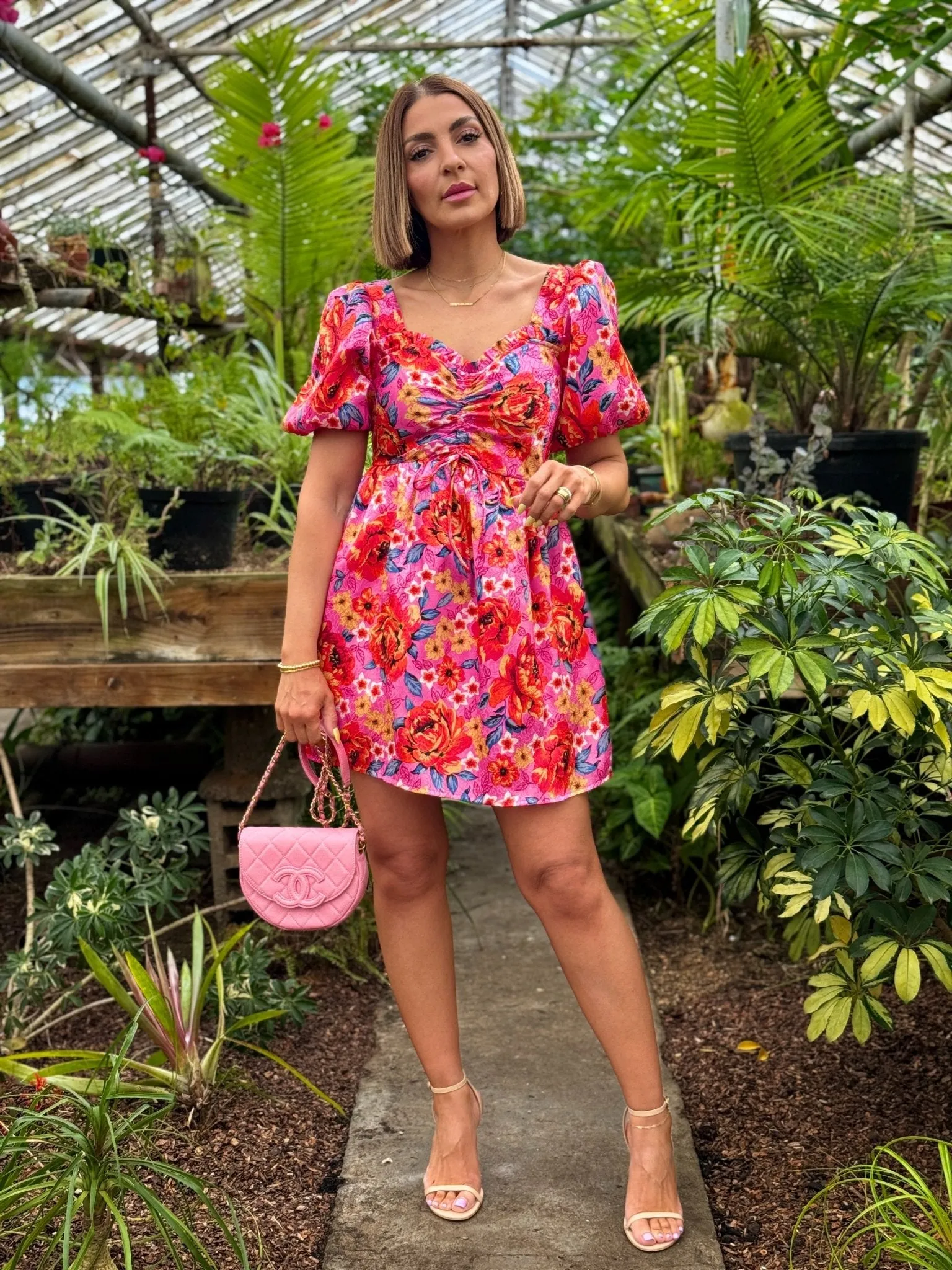 Hannah Elastic Waist Mini Dress (Daisy Days) by Buddy Love