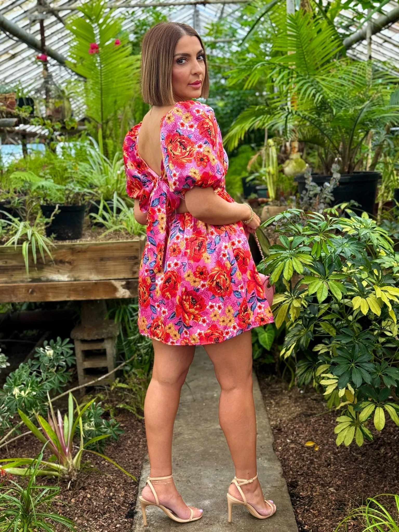 Hannah Elastic Waist Mini Dress (Daisy Days) by Buddy Love
