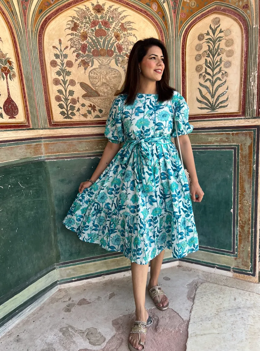 Meethi Dress | Turquoise
