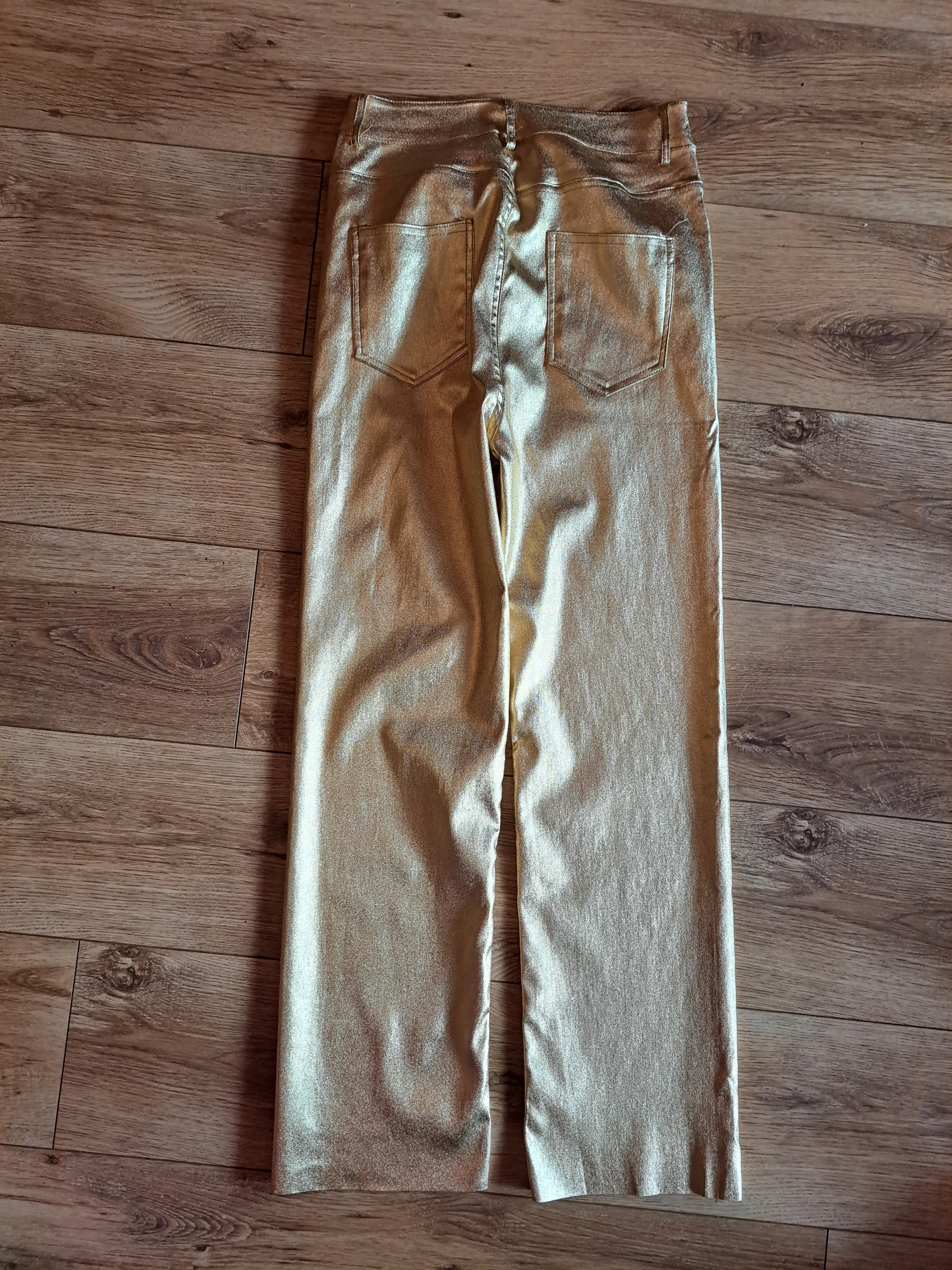 Metallic Straight Leg Trousers