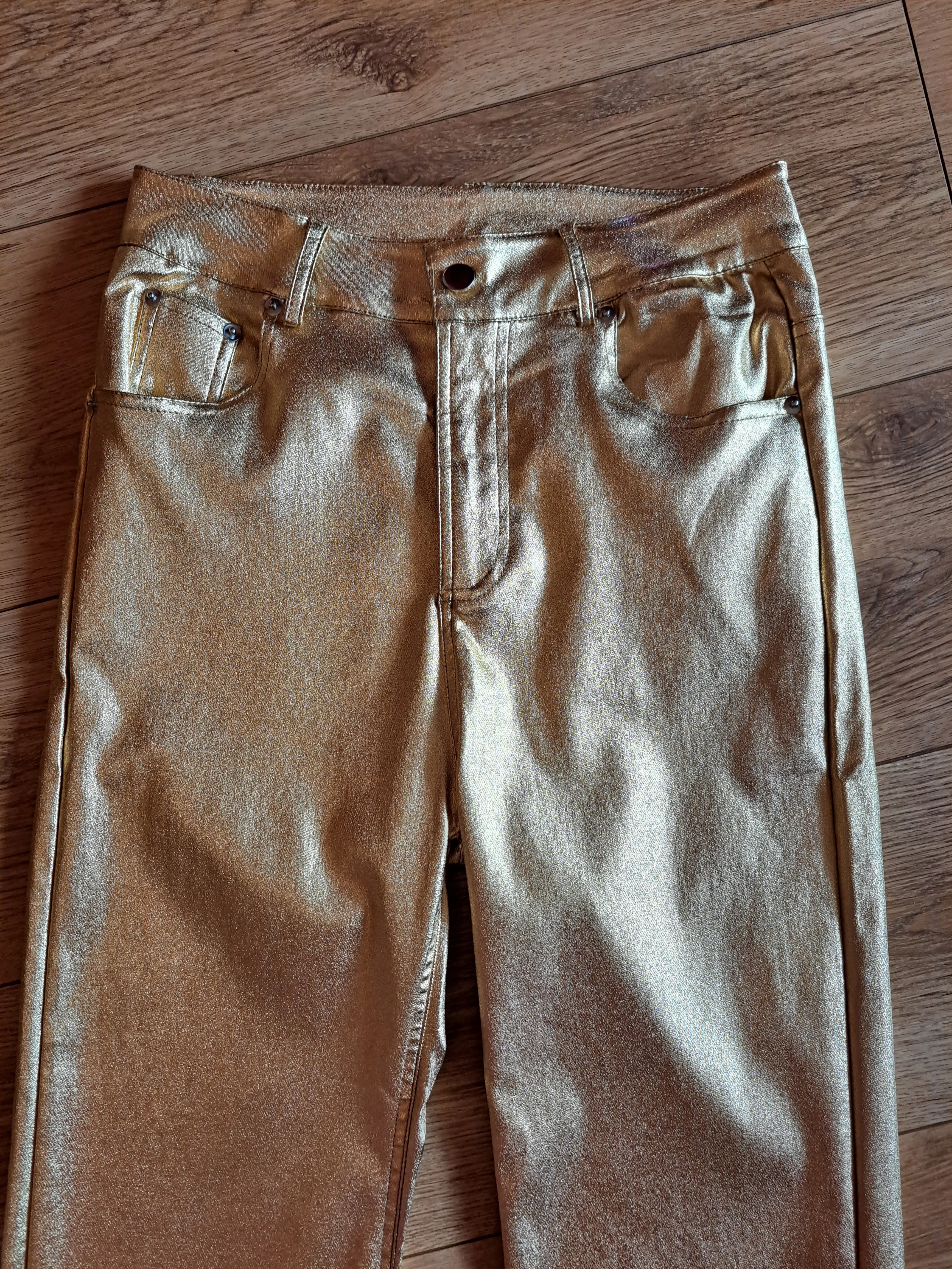Metallic Straight Leg Trousers