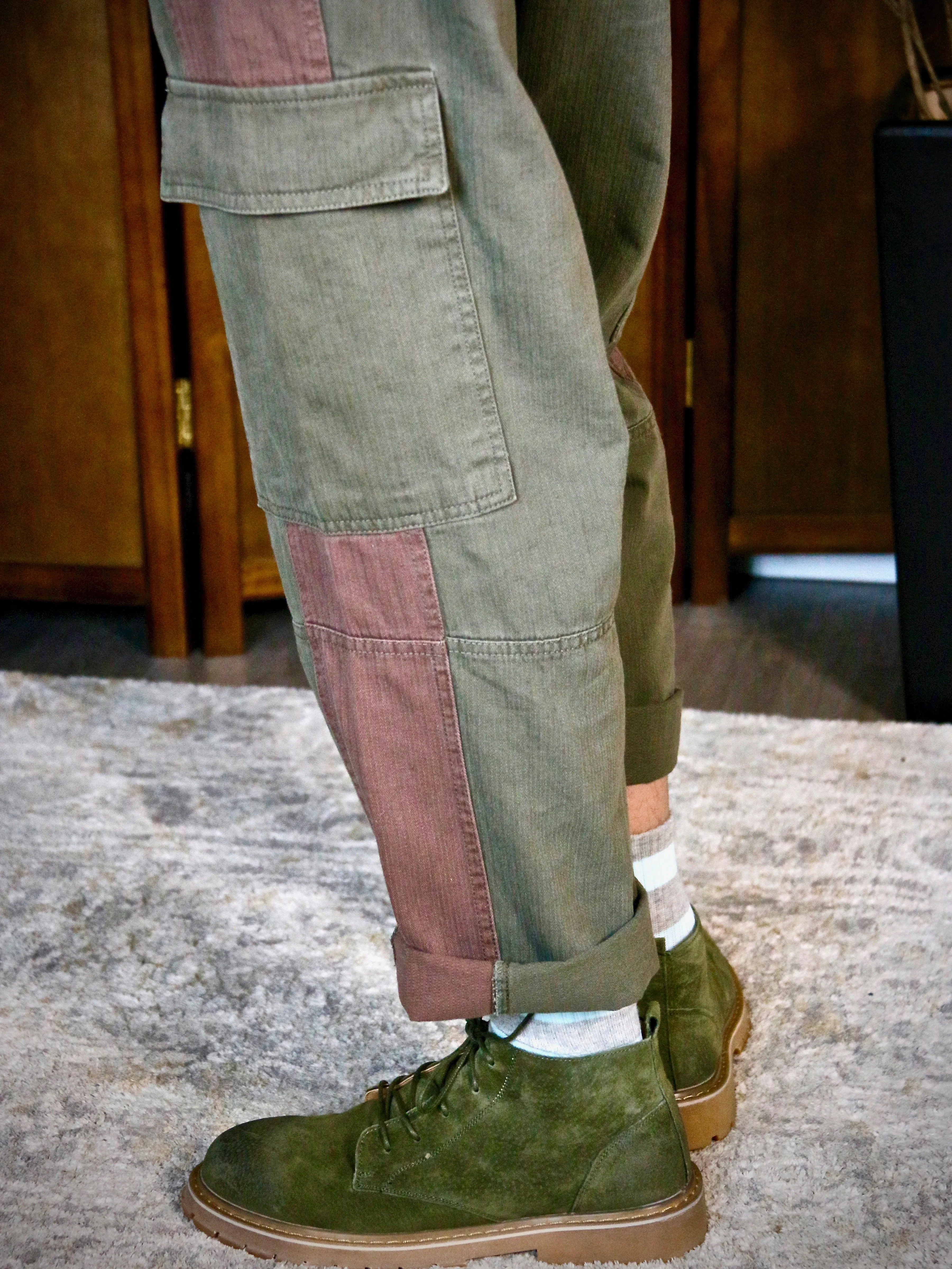 Patched Multi-Pocket Workwear Trousers