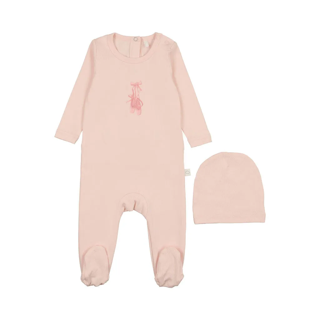 POUF 2PC BALLET SLIPPERS GRAPHIC FOOTIE BEANIE