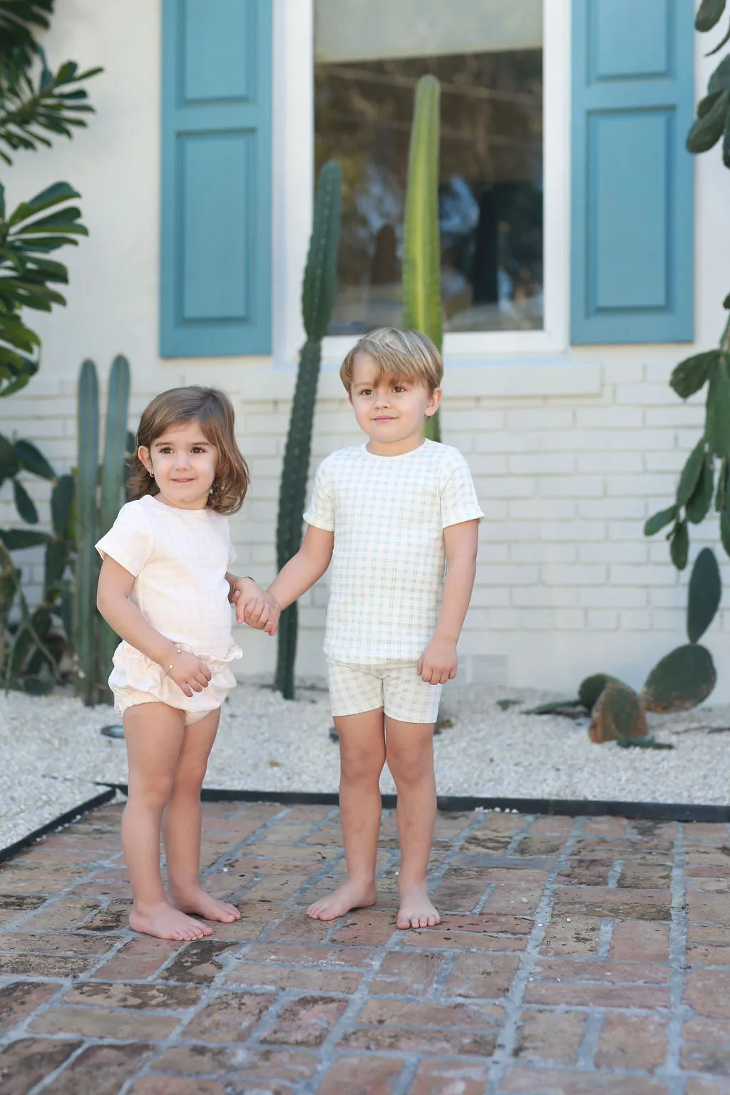 POUF 2PC GRID SHORTS SET