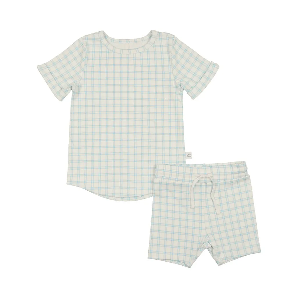 POUF 2PC GRID SHORTS SET
