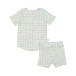 POUF 2PC GRID SHORTS SET