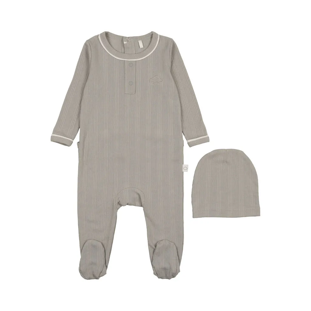 POUF 2PC RIBBED GRANDPA FOOTIE BEANIE