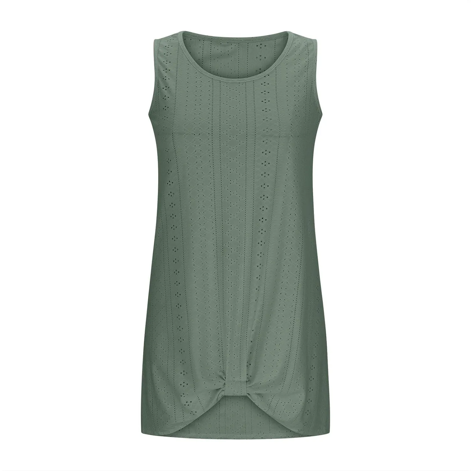 Summer Sundress for Women 2025 Sleeveless Beach Swimsuit Cover Ups Boho Eyelet Tank Dresses Vacation Mini Dresses